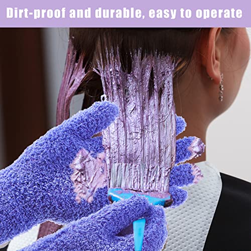 4 Pairs Hair Dye Gloves Blender Microfiber Gloves and 9 Pieces Hair Dye Color...