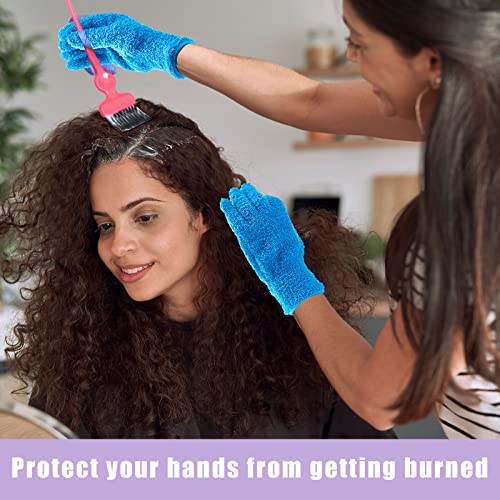 4 Pairs Hair Dye Gloves Blender Microfiber Gloves and 9 Pieces Hair Dye Color...