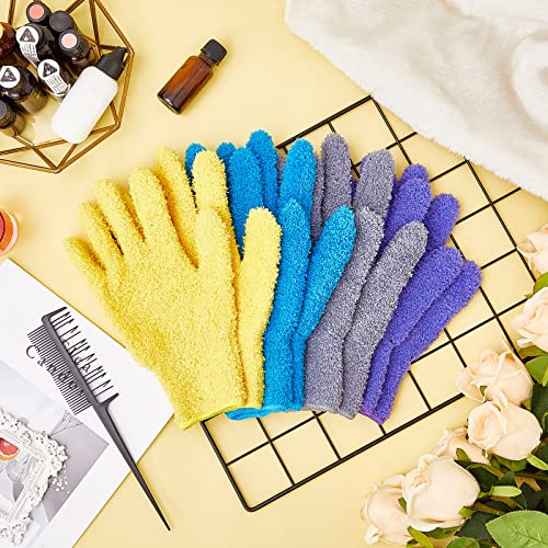 4 Pairs Hair Dye Gloves Blender Microfiber Gloves and 9 Pieces Hair Dye Color...