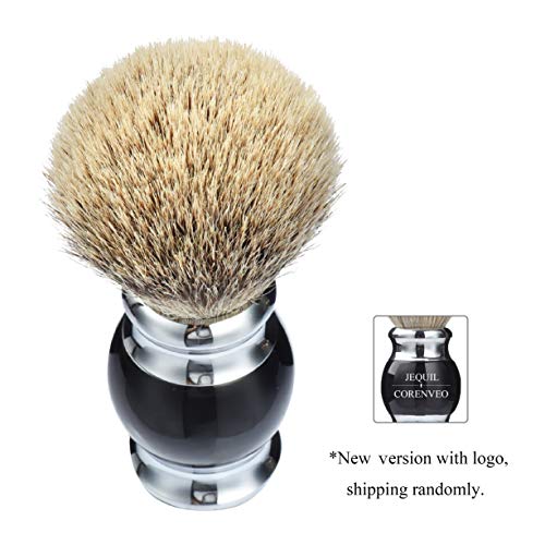 Je&Co 100% Silvertip Badger Hair Shaving Brush, Handmade Shaving Brush with F...