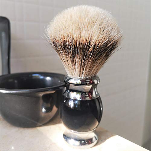 Je&Co 100% Silvertip Badger Hair Shaving Brush, Handmade Shaving Brush with F...