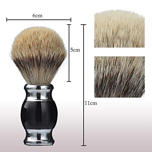 Je&Co 100% Silvertip Badger Hair Shaving Brush, Handmade Shaving Brush with F...