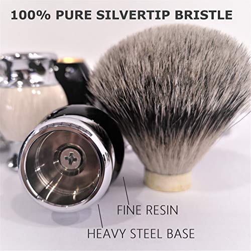 Je&Co 100% Silvertip Badger Hair Shaving Brush, Handmade Shaving Brush with F...