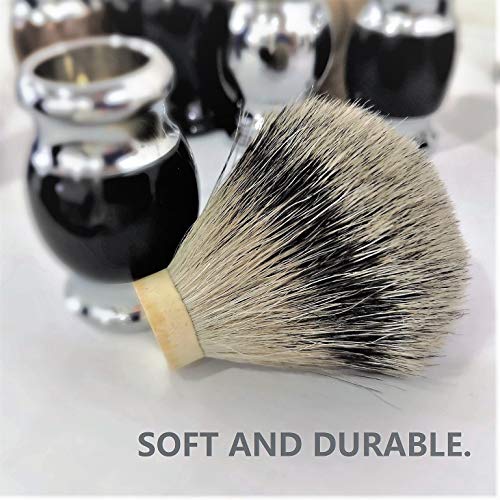 Je&Co 100% Silvertip Badger Hair Shaving Brush, Handmade Shaving Brush with F...