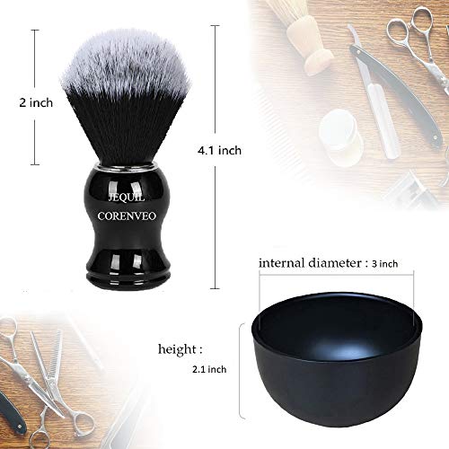 Je&Co Men's Shaving Brush Set, 3 in 1 Synthetic Shaving Brush with Acrylic St...