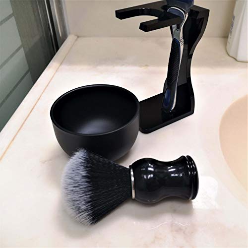Je&Co Men's Shaving Brush Set, 3 in 1 Synthetic Shaving Brush with Acrylic St...