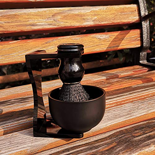 Je&Co Men's Shaving Brush Set, 3 in 1 Synthetic Shaving Brush with Acrylic St...