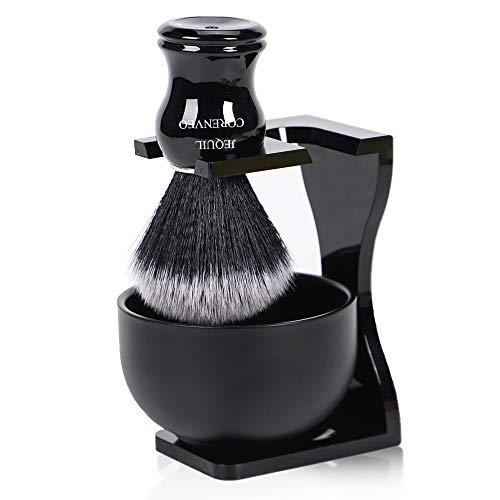 Je&Co Men's Shaving Brush Set, 3 in 1 Synthetic Shaving Brush with Acrylic St...