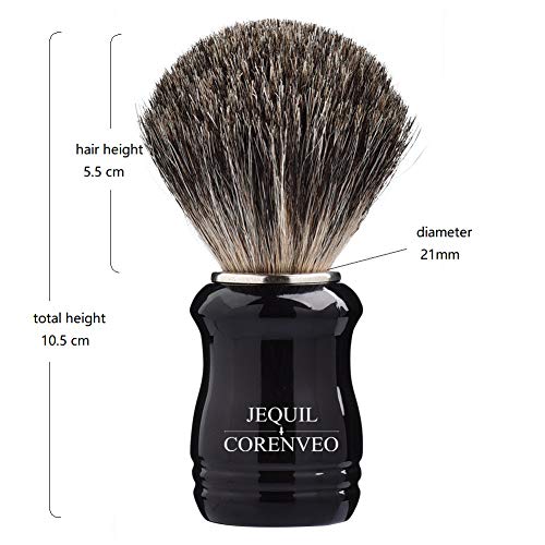 Je&Co Shaving Set,Pure badger Hair Shaving Brush with Steel Stand and Steel Bowl