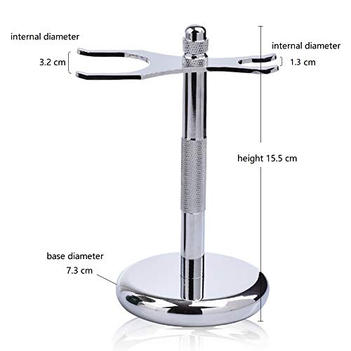 Je&Co Shaving Set,Pure badger Hair Shaving Brush with Steel Stand and Steel Bowl