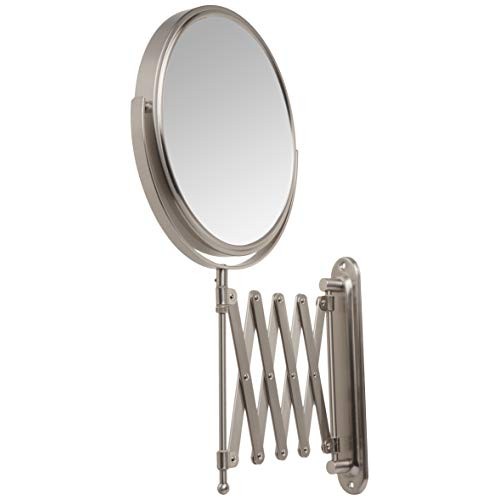 Jerdon 8-Inch Wall Mount Makeup Mirror with 7x Magnification, Nickel Finish