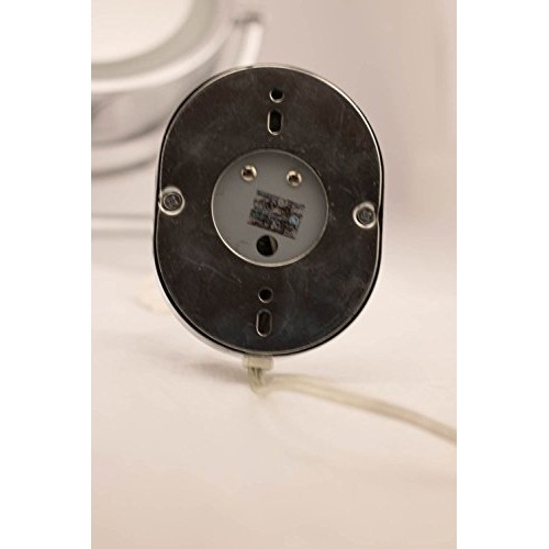 Jerdon HL65BZ 8-Inch Lighted Wall Mount Makeup Mirror with 5x Magnification, ...