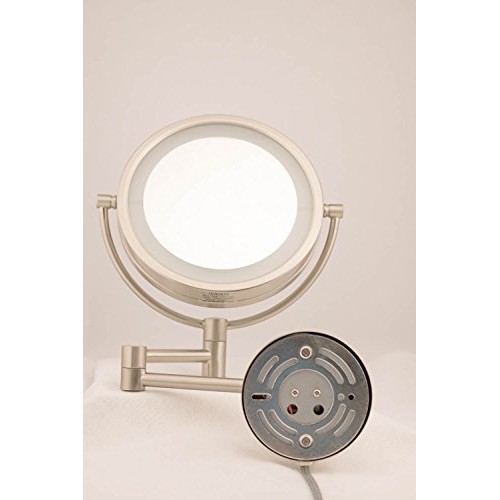 Jerdon HL88NL 8.5-Inch LED Lighted Wall Mount Makeup Mirror with 8x Magnifica...