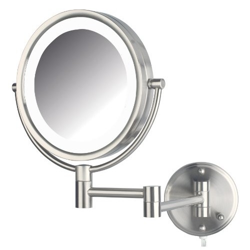 Jerdon HL88NL 8.5-Inch LED Lighted Wall Mount Makeup Mirror with 8x Magnifica...