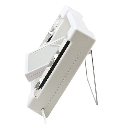 Jerdon J1010 6-Inch Portable Lighted Mirror with 3x Magnification, White Fini...