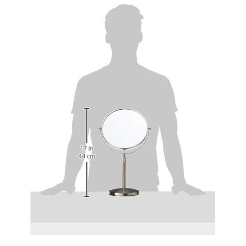 Jerdon JP4045N 9-Inch Vanity Mirror with 5x Magnification, Nickel Finish