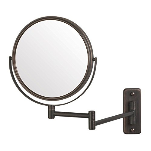 Jerdon JP7506BZ 8-Inch Wall Mount Makeup Mirror with 5x Magnification, Bronze...