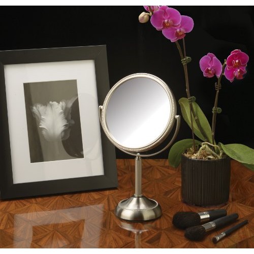 Jerdon JP910NB 6-Inch Tabletop Two-Sided Swivel Vanity Mirror with 10x Magnif...