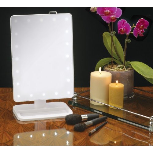 Jerdon JS811W 8" By 11" Rectangular Led Lighted Vanity Mirror With 10x Magnif...