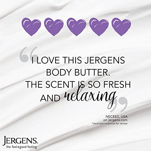 Jergens Lavender Body Butter Body and Hand Lotion, Moisturizer for Women, 7 F...