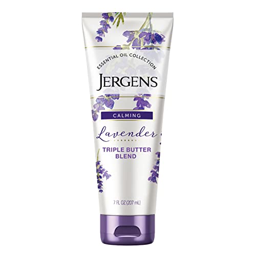 Jergens Lavender Body Butter Body and Hand Lotion, Moisturizer for Women, 7 F...