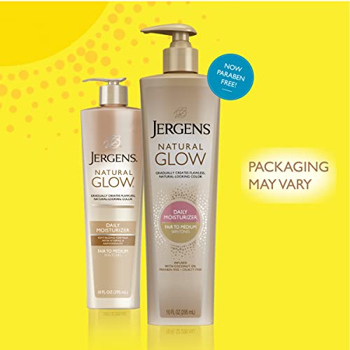 Jergens Natural Glow 3-Day Self Tanner for Fair to Medium Skin Tone, Sunless ...