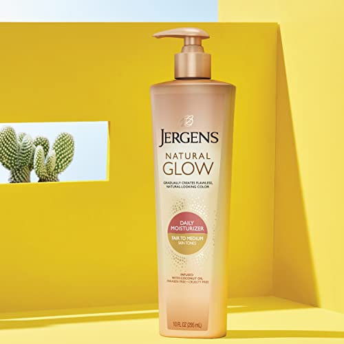 Jergens Natural Glow 3-Day Self Tanner for Fair to Medium Skin Tone, Sunless ...