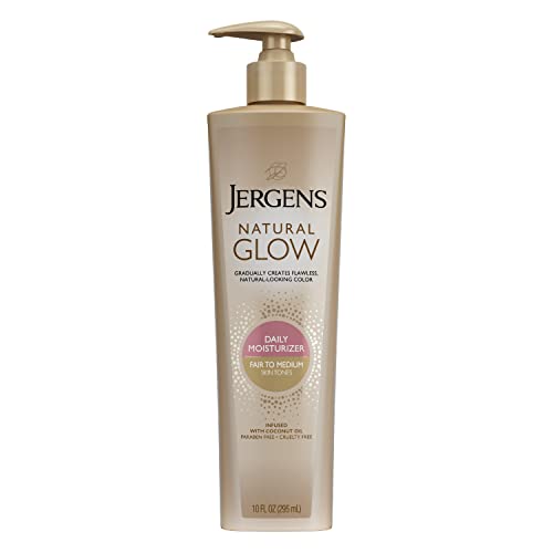 Jergens Natural Glow 3-Day Self Tanner for Fair to Medium Skin Tone, Sunless ...