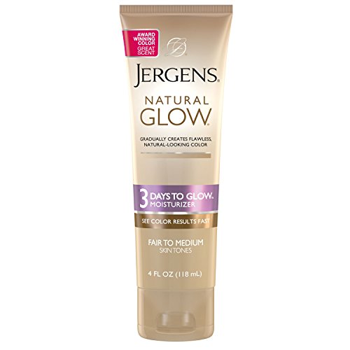Jergens Natural Glow 3-Day Sunless Tanning Lotion, Self Tanner, Fair to Mediu...