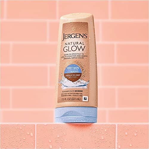 Jergens Natural Glow +FIRMING In-shower Self Tanner Lotion, Sunless Tanning f...