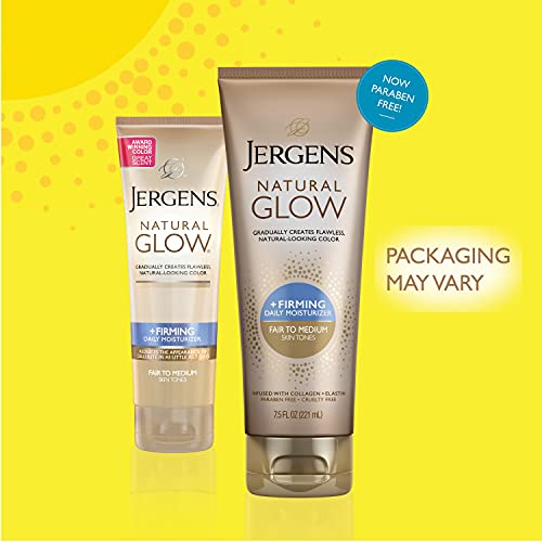 Jergens Natural Glow + FIRMING Self Tanner Body Lotion, Fair to Medium Skin T...