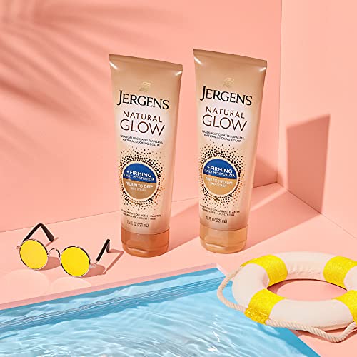 Jergens Natural Glow + FIRMING Self Tanner Body Lotion, Fair to Medium Skin T...