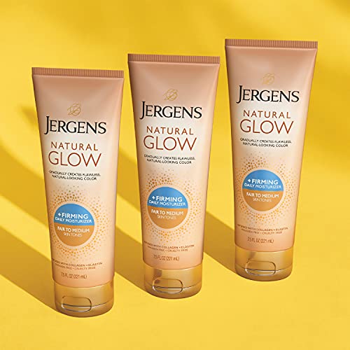 Jergens Natural Glow + FIRMING Self Tanner Body Lotion, Fair to Medium Skin T...