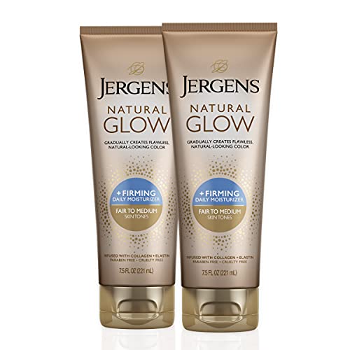 Jergens Natural Glow + FIRMING Self Tanner Body Lotion, Fair to Medium Skin T...