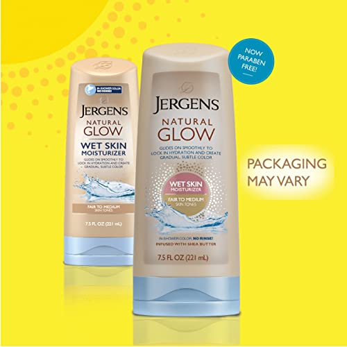 Jergens Natural Glow In-shower Lotion, Self Tanner for Fair to Medium Skin To...