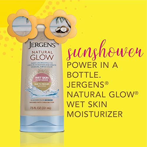 Jergens Natural Glow In-shower Lotion, Self Tanner for Fair to Medium Skin To...