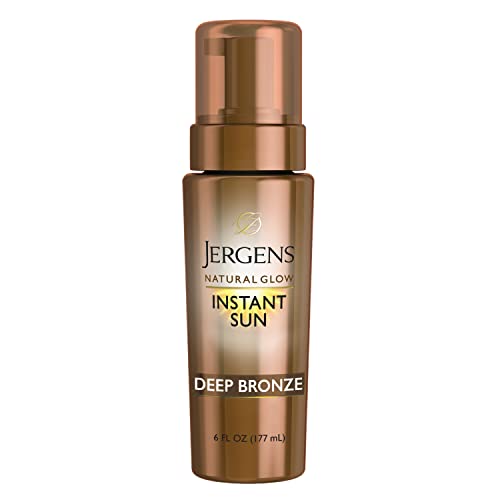 Jergens Natural Glow Instant Sun Body Mousse, Self Tanner for Deep Bronze Tan...