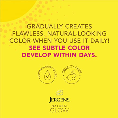 Jergens Natural Glow Self Tanner Face Moisturizer, SPF 20 Facial Sunscreen, F...