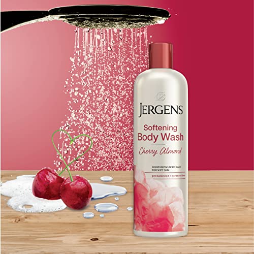 Jergens Softening Cherry Almond Body Wash, Daily Moisturizing Skin Cleanser, ...