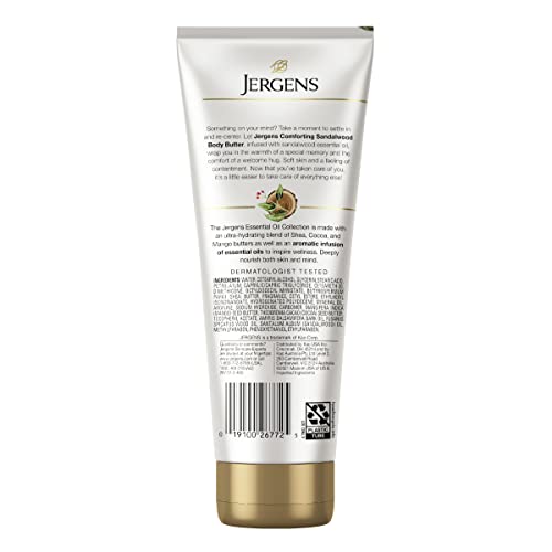 Jergens Vanilla Sandalwood Body Butter, Infused with Vanilla and Sandalwood E...