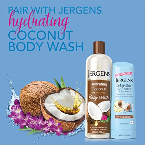 Jergens Wet Skin Body Lotion with Coconut Oil, In Shower Lotion for Dry Skin,...