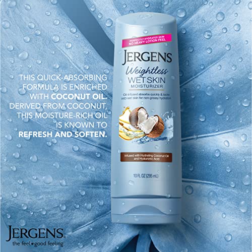Jergens Wet Skin Body Lotion with Coconut Oil, In Shower Lotion for Dry Skin,...