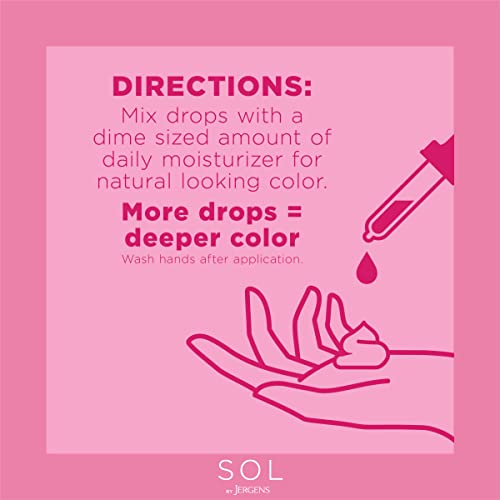 SOL by Jergens Deeper by the Drop Self Tanning Drops for Face and Body, Trave...