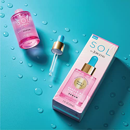 SOL by Jergens Deeper by the Drop Self Tanning Drops for Face and Body, Trave...