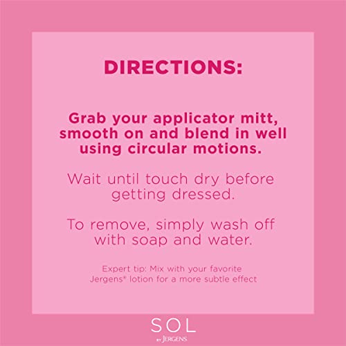 SOL by Jergens Self Tanner Body Bronzer, For All Unique Skin Tones, Sunless T...