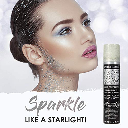 Jerome Russell Temporary Hair and Body Glitter Color Spray, Travel Spray, Lig...