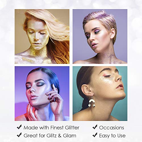 Jerome Russell Temporary Hair and Body Glitter Color Spray, Travel Spray, Lig...