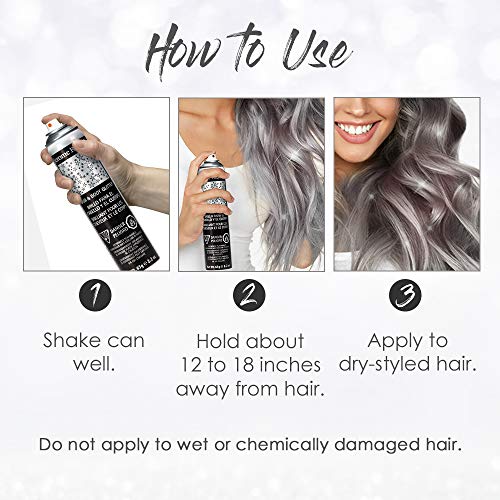 Jerome Russell Temporary Hair and Body Glitter Color Spray, Travel Spray, Lig...