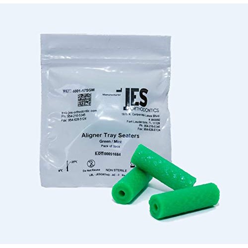 JES Orthodontics Green Chewies for Aligner Trays, Mint Scented (3 Chewies per...