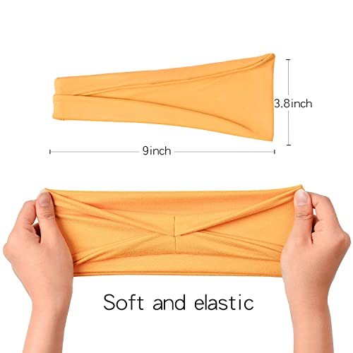 12 Pack Women's Headbands Elastic Hair Bands Workout Running Turban Headwrap ...